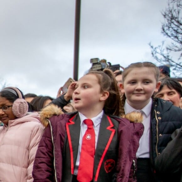 Le prince Harry et Meghan Markle lors d'une visite à Birkenhead le 14 janvier 2019.