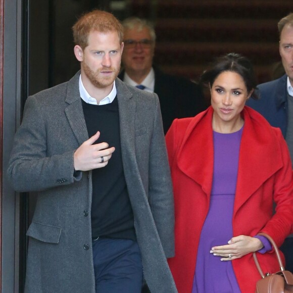 Le prince Harry et Meghan Markle lors d'une visite à Birkenhead le 14 janvier 2019.