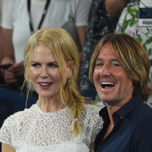 Nicole Kidman et son mari Keith Urban lors de la demi-finale femmes de l'Open d'Australie à Melbourne, le 24 janvier 2019.