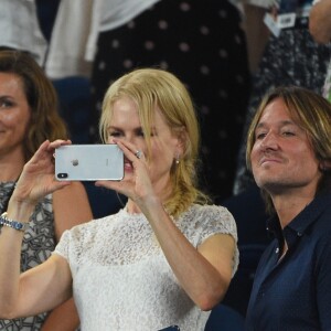 Nicole Kidman et son mari Keith Urban lors de la demi-finale femmes de l'Open d'Australie à Melbourne, le 24 janvier 2019.