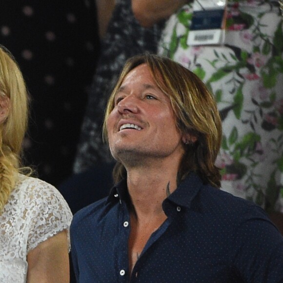 Nicole Kidman et son mari Keith Urban lors de la demi-finale femmes de l'Open d'Australie à Melbourne, le 24 janvier 2019.