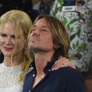 Nicole Kidman et son mari Keith Urban lors de la demi-finale femmes de l'Open d'Australie à Melbourne, le 24 janvier 2019.