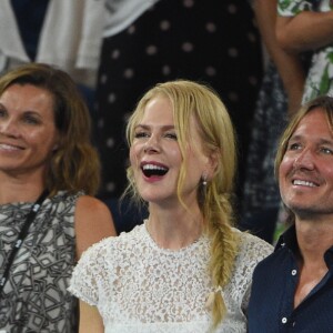 Nicole Kidman et son mari Keith Urban lors de la demi-finale femmes de l'Open d'Australie à Melbourne, le 24 janvier 2019.