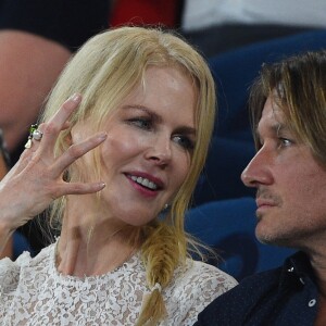 Nicole Kidman et son mari Keith Urban lors de la demi-finale femmes de l'Open d'Australie à Melbourne, le 24 janvier 2019.