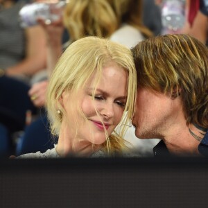 Nicole Kidman et son mari Keith Urban lors de la demi-finale femmes de l'Open d'Australie à Melbourne, le 24 janvier 2019.