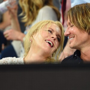 Nicole Kidman et son mari Keith Urban lors de la demi-finale femmes de l'Open d'Australie à Melbourne, le 24 janvier 2019.