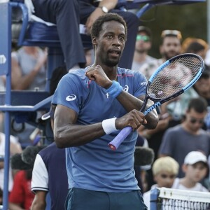 Le français Gael Monfils lors du premier tour de l'US Open 2018 contre l'argentin F.Bagnis au Centre national de tennis USTA Billie Jean King à New York, le 28 aout 2018.