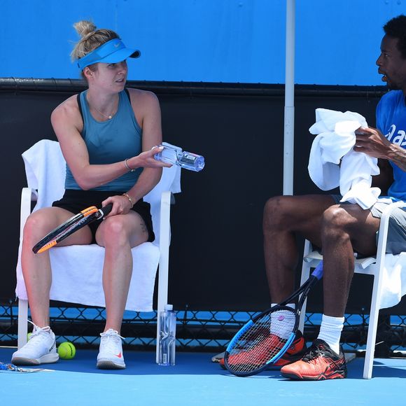 Gaël Monfils et Elina Svitolina à l'Open d'Australie de Melbourne, en janvier 2019.


