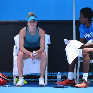 Gaël Monfils et Elina Svitolina à l'Open d'Australie de Melbourne, en janvier 2019.


