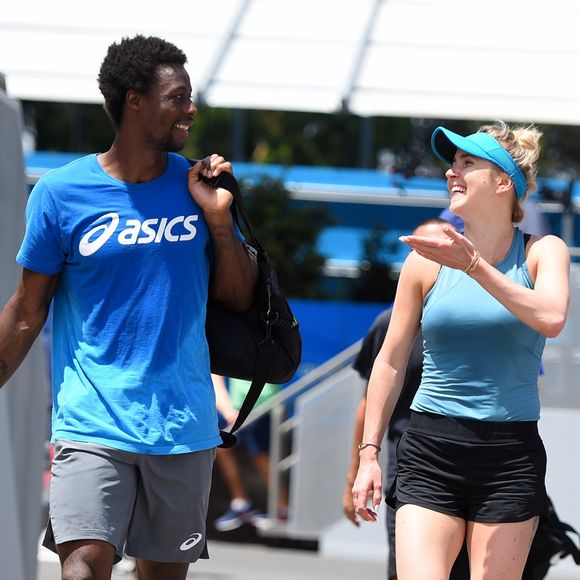 Gaël Monfils et Elina Svitolina à l'Open d'Australie de Melbourne, en janvier 2019.


