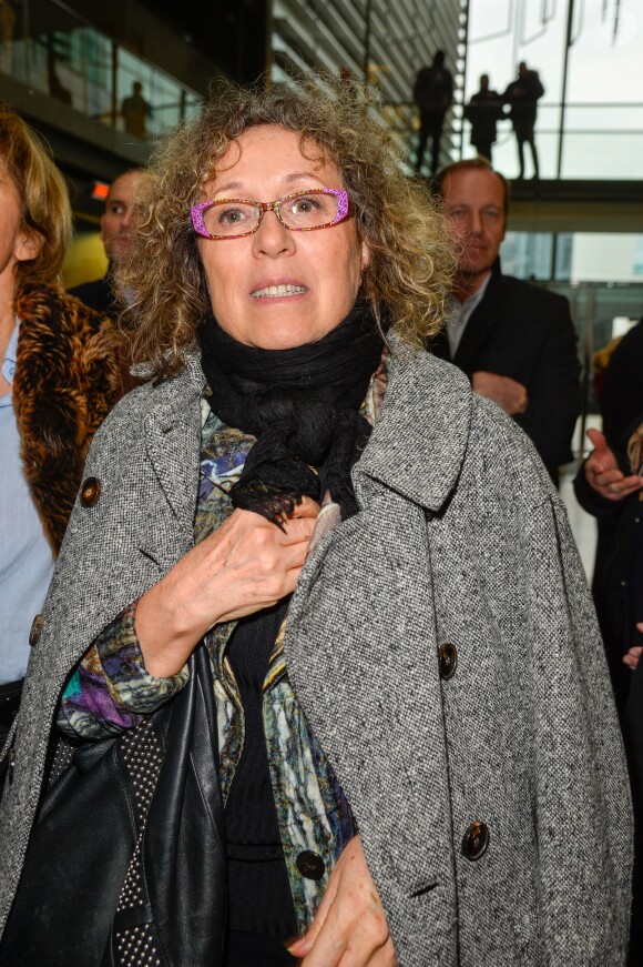 Mireille Dumas lors de l'hommage à Rémy Pflimlin dans les locaux de France Télévision à Paris, le 12 décembre 2016. Lors de l'hommage le hall de France Télévisions a été re nommé Hall Rémy Pflimlin.