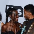 Lupita Nyong'o et Chadwick Boseman (Screen Actors Guild Award de la meilleure distribution pour le film "Black Panther") - Pressroom de la 25ème cérémonie annuelle des Screen Actors Guild Awards au Shrine Audritorium à Los Angeles, le 27 janvier 2019.