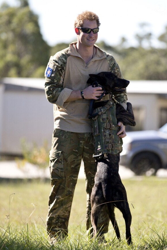 Le prince Harry lors d'un exercice d'entraînement de commando avec l'armée australienne en Australie en 2015.