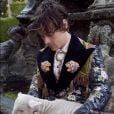 Harry Styles pose pour la nouvelle collection de Gucci à Rome.