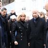 La première dame Brigitte Macron, Franck Riester - Sorties des obsèques de Michel Legrand en la cathédrale orthodoxe Saint-Alexandre-Nevsky à Paris le 1er février 2019.