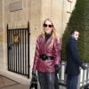 Céline Dion est de retour à l'hôtel, Le Crillon, à Paris, après une visite chez Givenchy. Le 24 janvier 2019