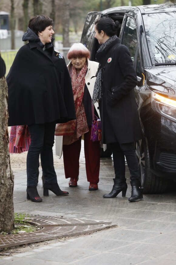 Agnès Varda - Arrivées au théâtre Marigny pour l'hommage à Michel Legrand à Paris le 1er février 2019.