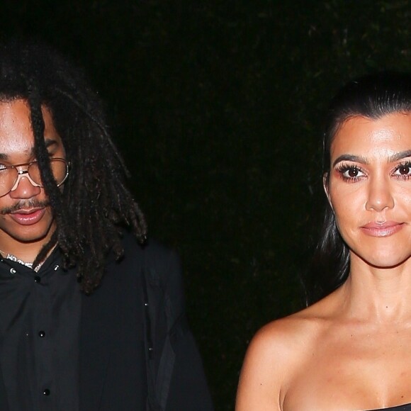 Kourtney Kardashian et Luka Subbat quittent la soirée d'anniversaire de P. Diddy au restaurant Ysabel à West Hollywood le 4 novembre 2018.
