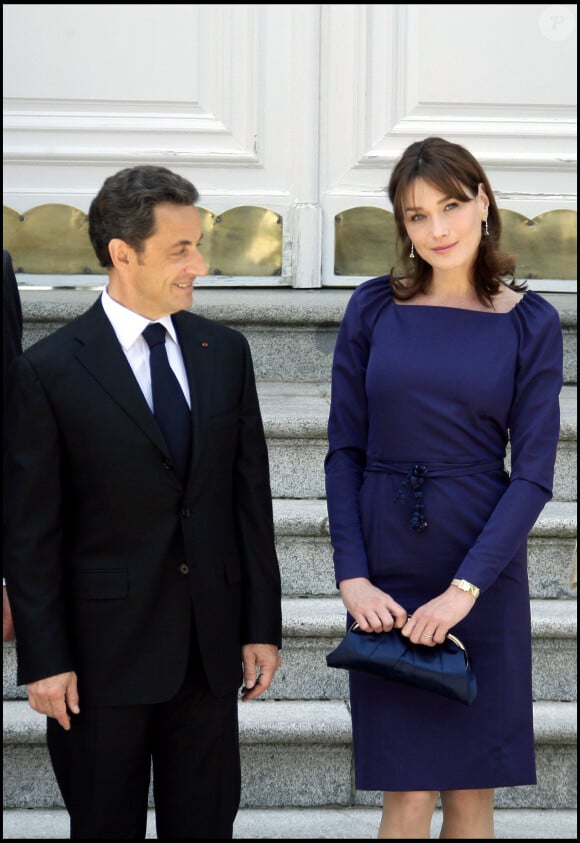 Nicolas Sarkozy et Carla Bruni à Madrid, avril 2009.