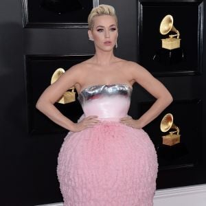 Katy Perry, habillée d'une robe couture Balmain - 61e édition des GRAMMY Awards à Los Angeles, le 10 février 2019.