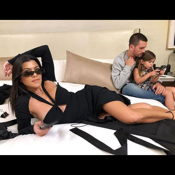 Kourtney Kardashian, Scott Disick et leur fille Penelope. 2018.