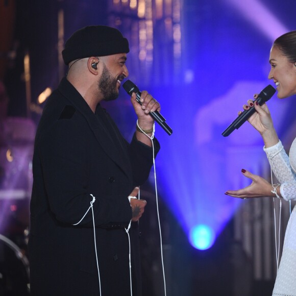 Slimane et Vitaa - Enregistrement de l'émission "Les années bonheur" présentée par P.Sébastien, diffusée le 16 février sur France 2. Le 5 février 2019 © Giancarlo Gorassini / Bestimage