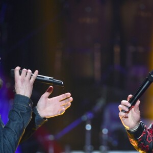 Claudio Capeo et Kendji Girac - Enregistrement de l'émission "Les années bonheur" présentée par P.Sébastien, diffusée le 16 février sur France 2. Le 5 février 2019 © Giancarlo Gorassini / Bestimage