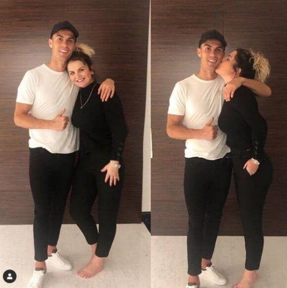 Cristiano Ronaldo et sa grane soeur Katia Aveiro sur Instagram. Février 2019.