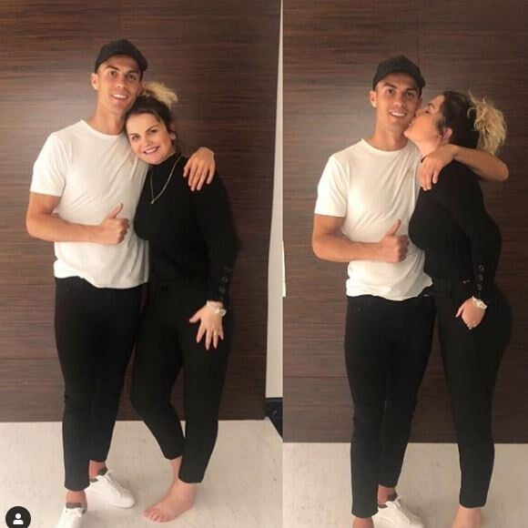 Cristiano Ronaldo et sa grane soeur Katia Aveiro sur Instagram. Février 2019.