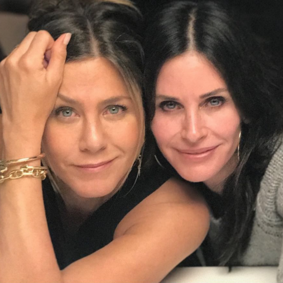 Courteney Cox a souhaité un joyeux anniversaire (50 ans) à son amie Jennifer Aniston. Février 2019.