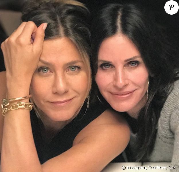 Courteney Cox a souhaité un joyeux anniversaire (50 ans) à son amie Jennifer Aniston. Février 2019.