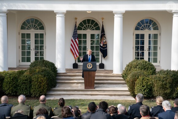 Le président Donald Trump lors de son discours dans le Rose Graden de la Maison Blanche le 15 Février 2019.