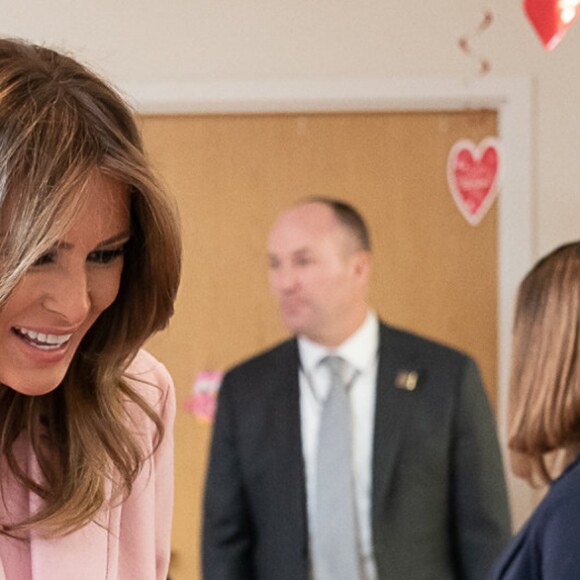 La First Lady Melania Trump se rend à l'institut national de la Santé à Bethesda, le 14 Février 2019.