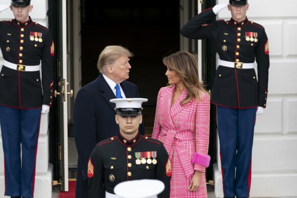 Le président Donald Trump et la First lady Melania Trump à la Maison Blanche, Washington le 13 Février 2019.