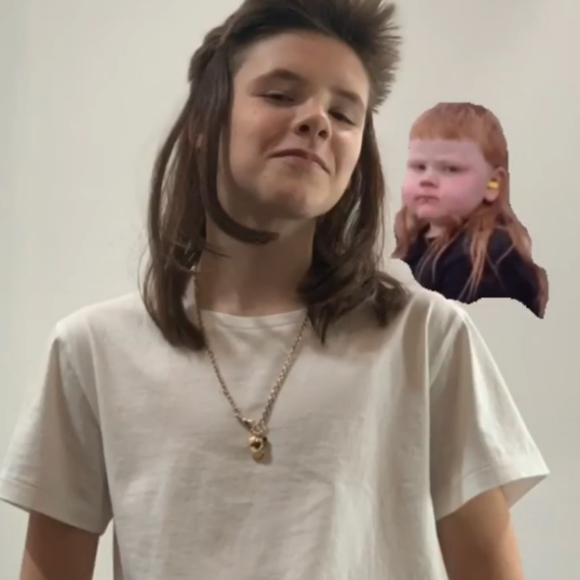 David Beckham, ses fils et sa fille Harper au défilé Victoria Beckham à Londres, le 17 février 2019.