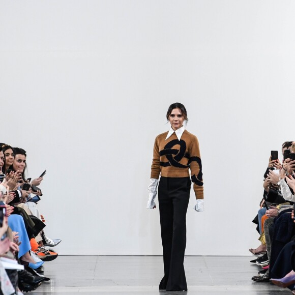 La styliste Victoria Beckham - Défilé de mode prêt-à-porter automne-hiver 2019/2020 "Victoria Beckham" lors de la London Fashion Week à Londres le 17 Février 2019.