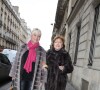 Exclusif - Marthe Mercadier se promène avec sa fille Véronique avenue Montaigne à Paris, le 24 février 2015.