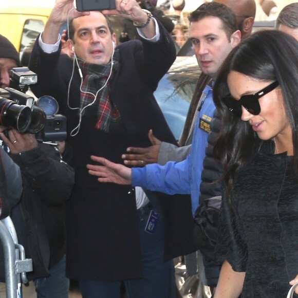 Meghan Markle, duchesse de Sussex, enceinte, est allée déjeuner avec son amie Abigail Spencer au restaurant de l'hôtel Surrey à New York City, New York, Etats-Unis, le 19 février 2019.