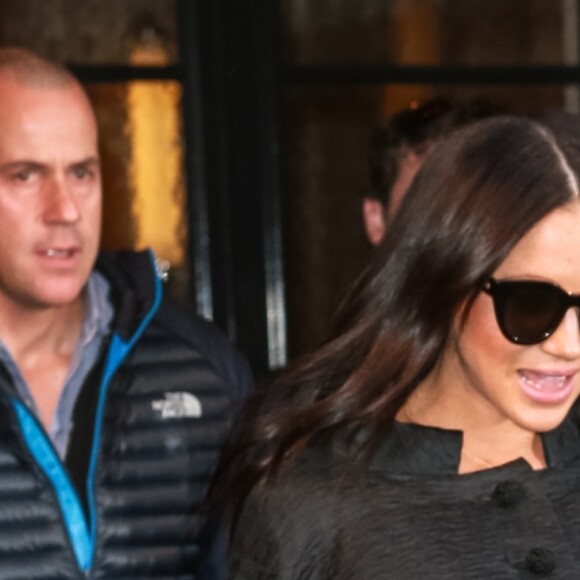 Meghan Markle, duchesse de Sussex, enceinte, est allée déjeuner avec son amie Abigail Spencer au restaurant de l'hôtel Surrey à New York City, New York, Etats-Unis, le 19 février 2019.