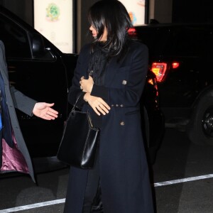 Meghan Markle, duchesse de Sussex, enceinte, arrive pour dîner avec son ami Markus Anderson au restaurant The Polo Bar dans le quartier de Upper East Side à New York City, New York, Etats-Unis, le 19 février 2019.