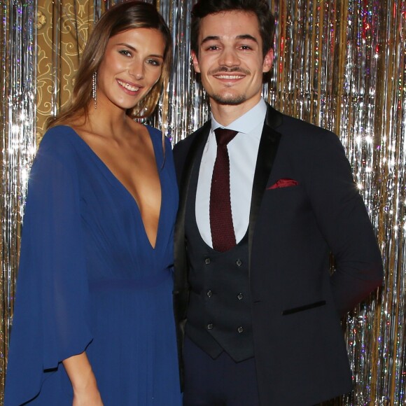 Camille Cerf (Miss France 2015) et son compagnon Cyrille lors du gala de charité le grand bal "ParAmour' à l'hôtel de ville de Paris, France, le 14 février 2019.© Denis Guignebourg/Bestimage