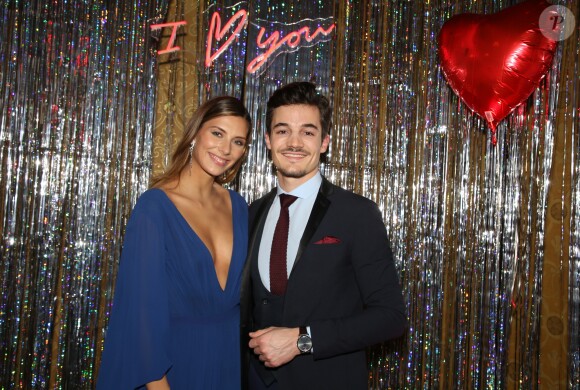 Camille Cerf (Miss France 2015) et son compagnon Cyrille lors du gala de charité le grand bal "ParAmour' à l'hôtel de ville de Paris, France, le 14 février 2019.© Denis Guignebourg/Bestimage