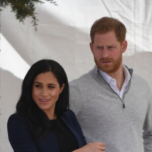 Le prince Harry, duc de Sussex, et Meghan Markle, duchesse de Sussex, enceinte, visitent le "Lycée Qualifiant Grand Atlas" dans le cadre de leur voyage officiel au Maroc, le 24 février 2019.  The Duke and Duchess visit the local Secondary School meeting students and teachers. Morocco, February 24th, 2019.24/02/2019 - Asni