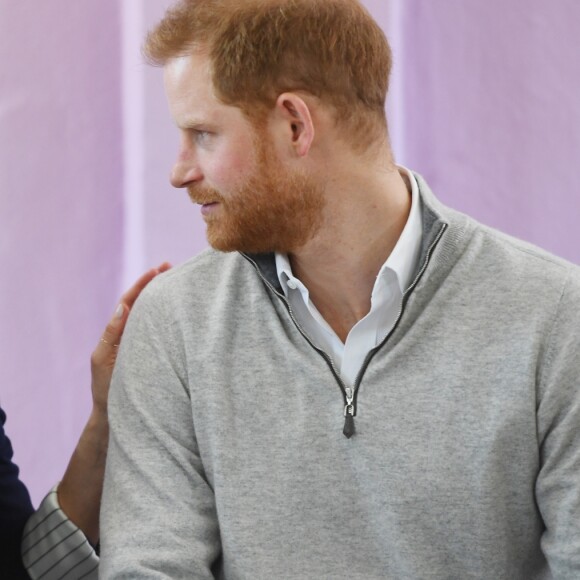 Le prince Harry, duc de Sussex, et Meghan Markle, duchesse de Sussex, enceinte, visitent le "Lycée Qualifiant Grand Atlas" dans le cadre de leur voyage officiel au Maroc, le 24 février 2019.  The Duke and Duchess visit the local Secondary School meeting students and teachers. Morocco, February 24th, 2019.24/02/2019 - Asni