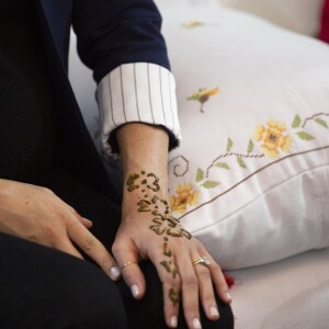 Meghan Markle et son tatouage au henné au Maroc le 23 février 2019.