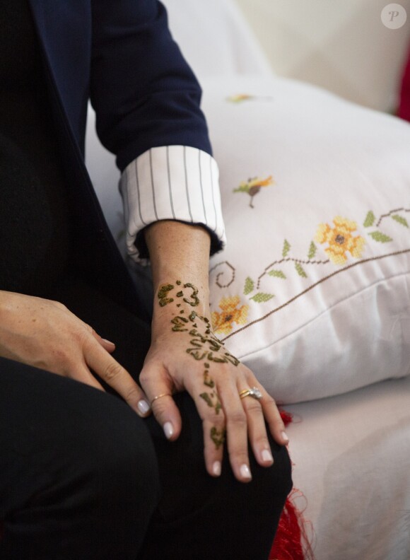 Meghan Markle et son tatouage au henné au Maroc le 23 février 2019.