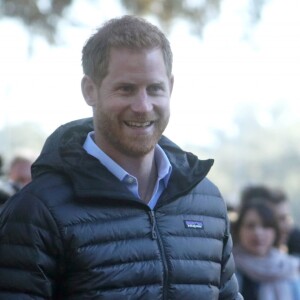 Le prince Harry, duc de Sussex et Meghan Markle (enceinte), duchesse de Sussex en visite à la Fédération Royale Marocaine de Sports Equestres à Rabat, lors de leur voyage officiel au Maroc. Le 25 février 2019