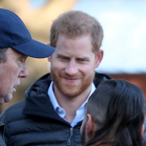 Le prince Harry, duc de Sussex et Meghan Markle (enceinte), duchesse de Sussex en visite à la Fédération Royale Marocaine de Sports Equestres à Rabat, lors de leur voyage officiel au Maroc. Le 25 février 2019