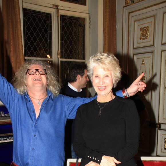 Exclusif - Pierre-Jean Chalençon et Danièle Gilbert - Dîner chez Pierre-Jean Chalençon à Paris. Le 23 février 2019 © Philippe Baldini / Bestimage