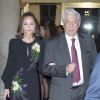 Isabel Preysler et Mario Vargas Llosa lors du dîner de clôture de la visite présidentielle péruvienne, le 28 février 2019 au palais royal du Pardo à Madrid.